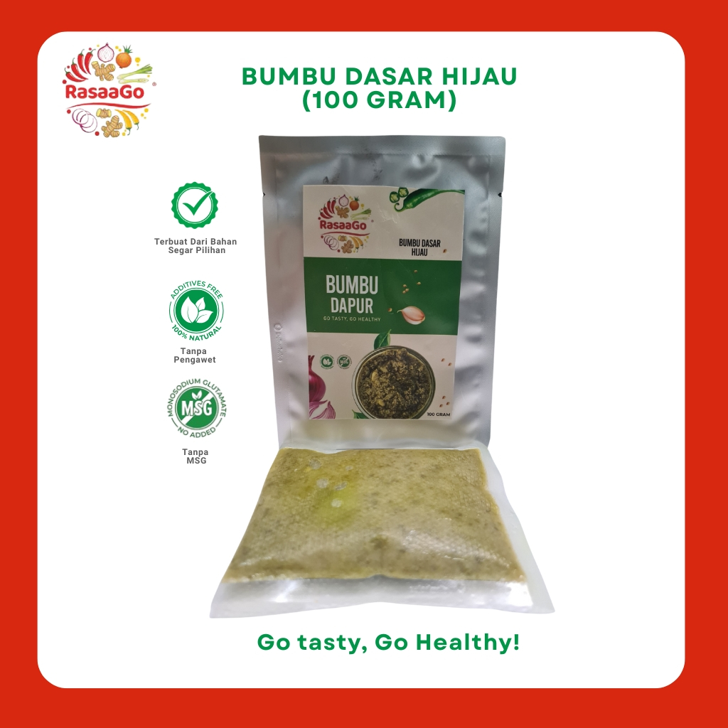 

Bumbu Dasar Hijau Rasaago 100gr | Non MSG & Pengawet | Halal | Bumbu Masak Instan Fresh
