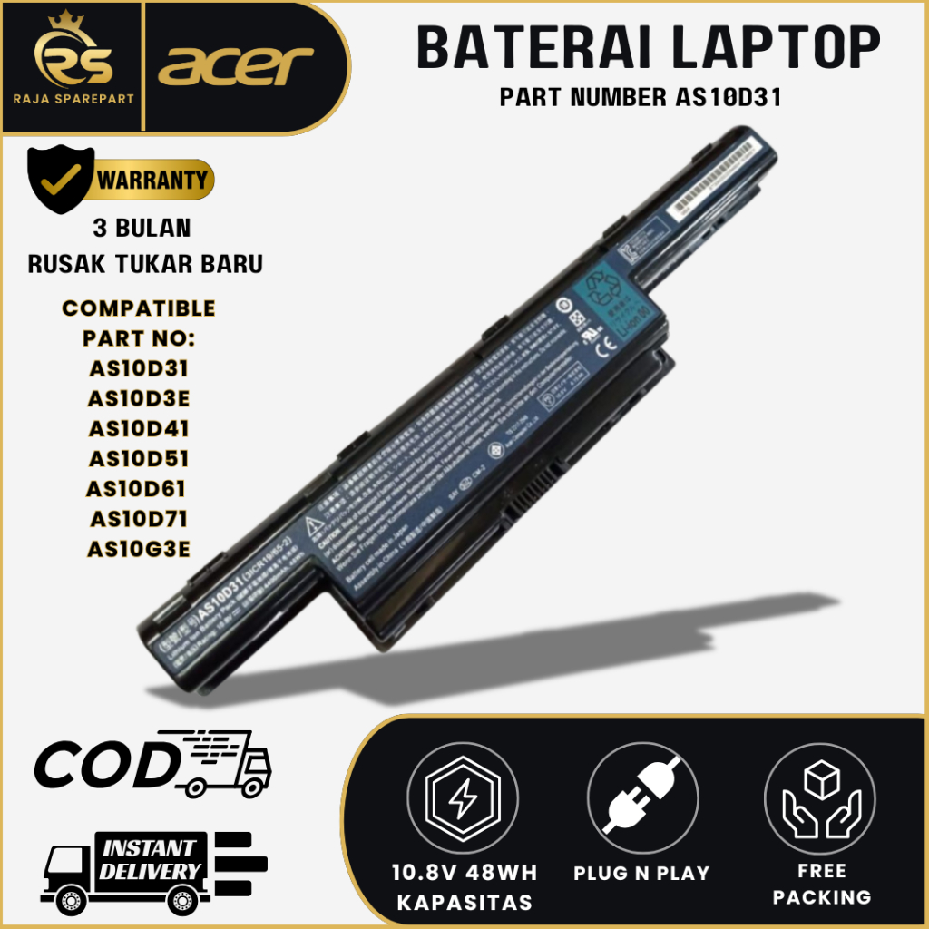 BATERAI ORIGINAL LAPTOP ACER ASPIRE ONE 4738 4738Z 4738ZG 4739
