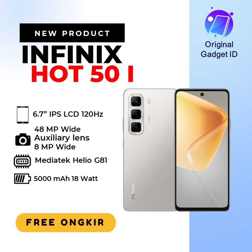 Infinix Hot 50i 6/128G | Helio G81 | 6.7 inch 120Hz Punch Hole Display |  48MP AI Lens | 5000 mAh Fa