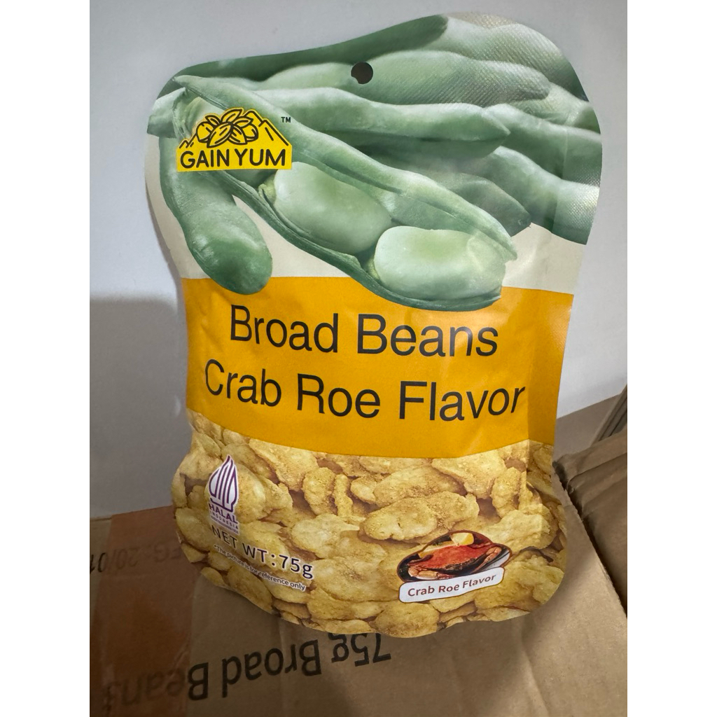

broad beans crab roe flavor kacang koro gain yum