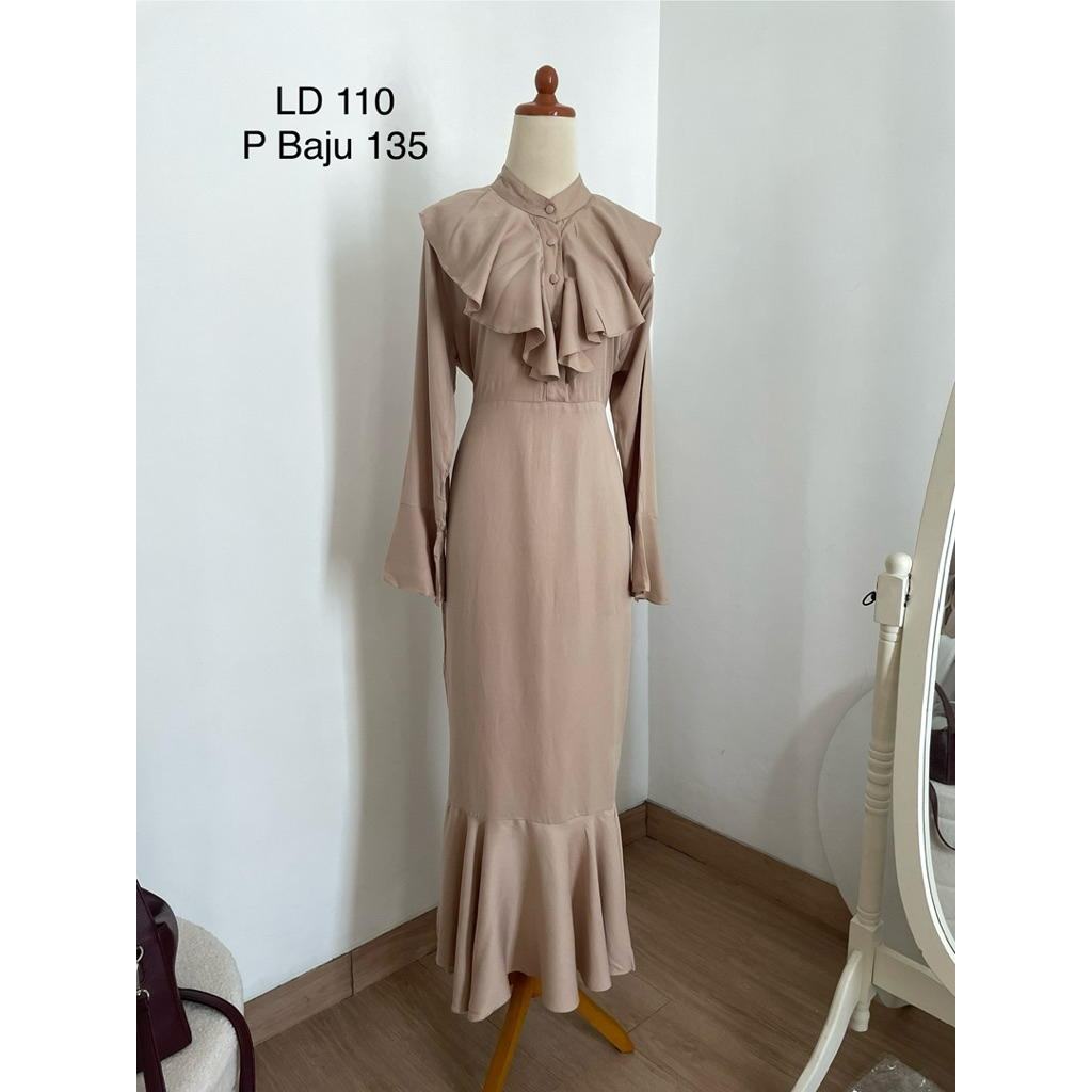 (Preloved) Dress Ruffle Coklat
