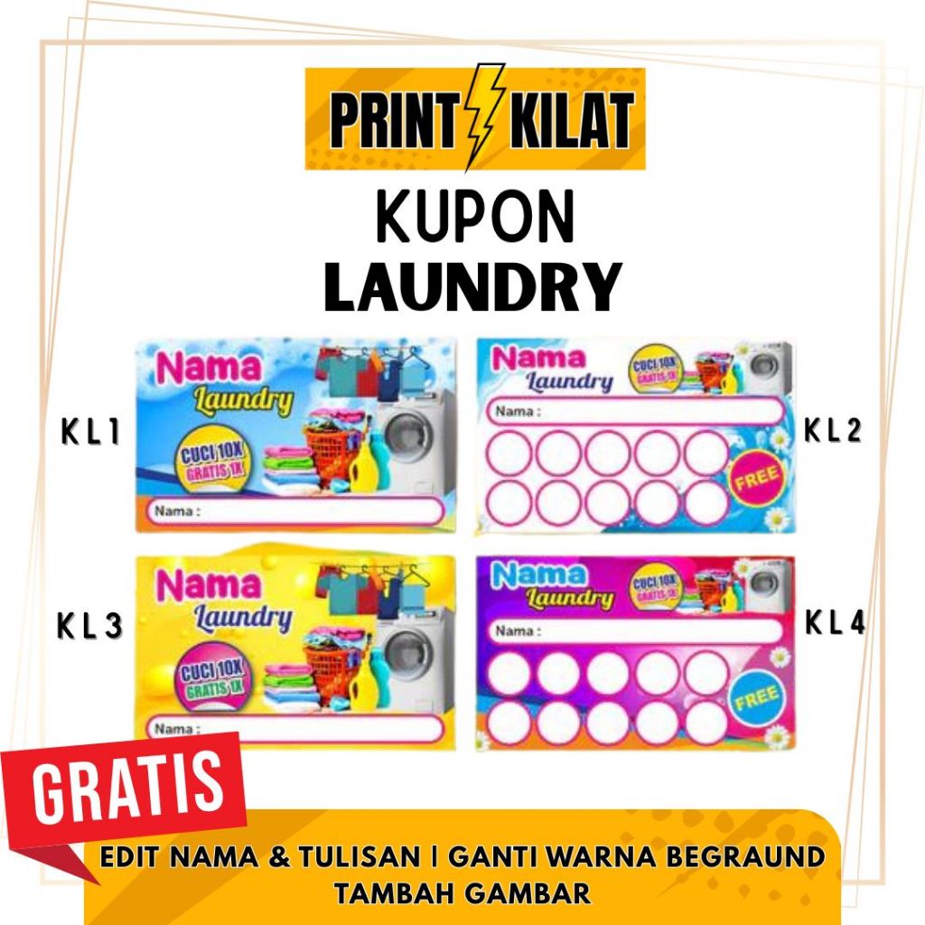 

MINIM ORDER 25 PCS - KUPON LAUNDRY