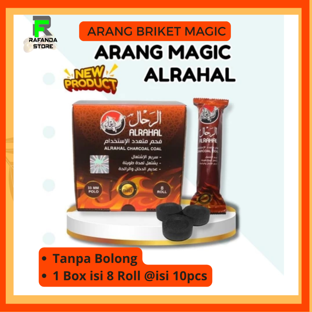 (1 BOX) Arang Magic Al rahal / Arang Bukhur / Areng Buhur / Arang Dupa Magic Al Rahal Charcoal