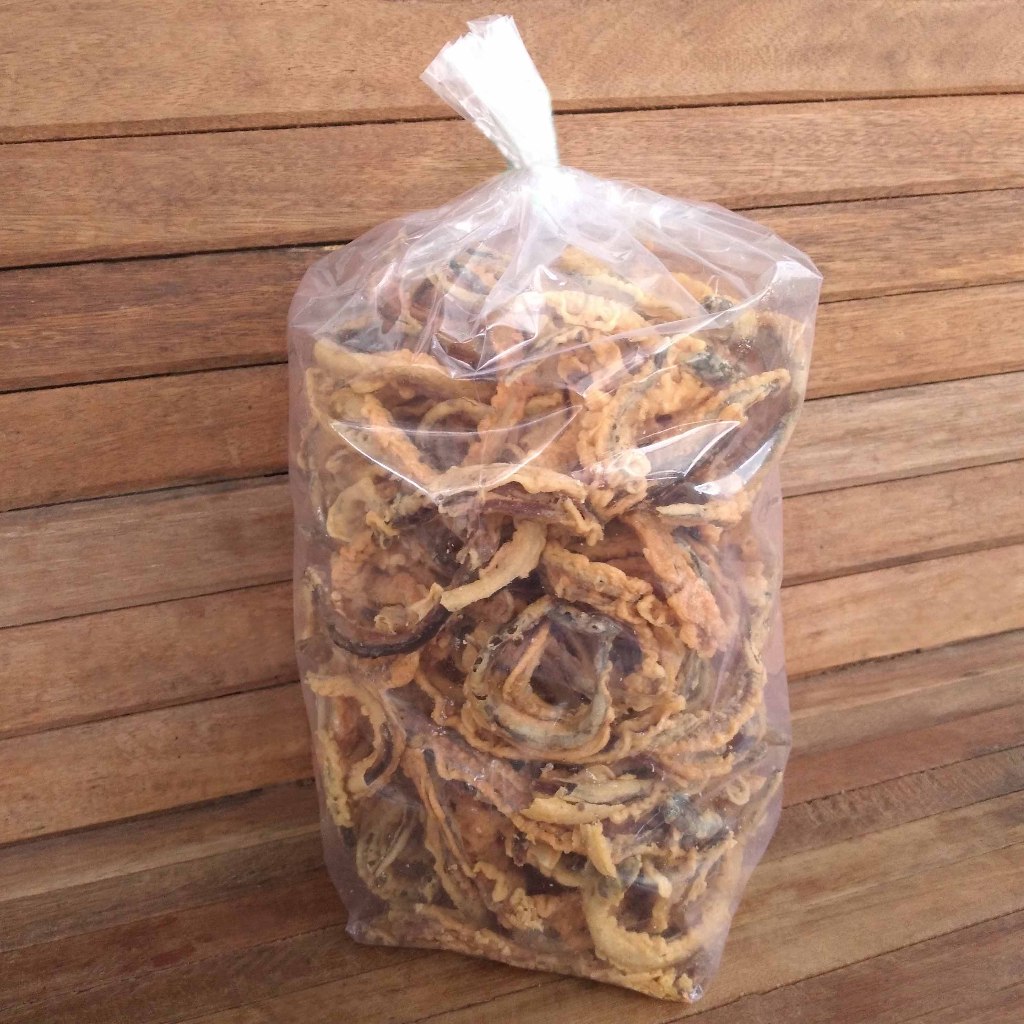 

Keripik belut renyah gurih kripik belut siap makan kemasan 1 kilo