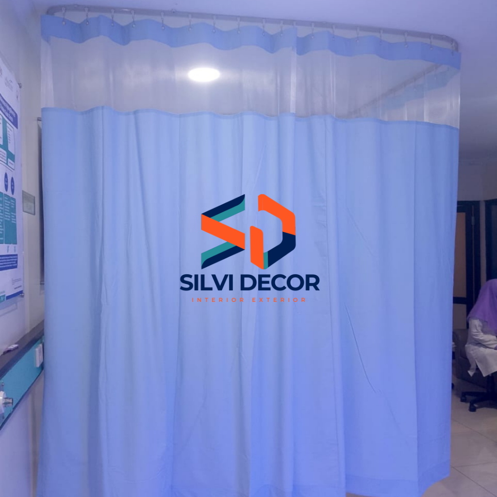 Gorden rumah sakit bahan plastik anti air / Tirai sekat ruangan klinik