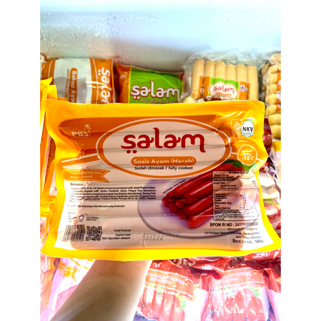 

SALAM Sosis Ayam Merah long 500gr / sosis ayam merah frozen
