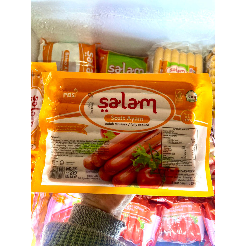 

SALAM Sosis Ayam 500gr long coklat / sosis ayam long coklat frozen