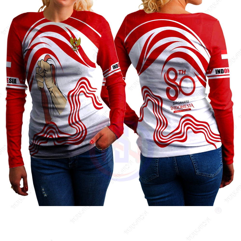 Kaos Wanita Baju 17 Agustus 2025 Baju Merah Putih Indonesia Fullprint Kaos Jersey 17 Agustus Terbaru