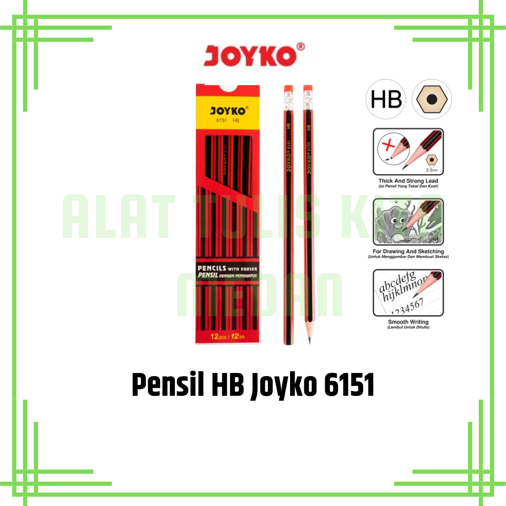 

(1 Kotak) Pensil Kayu HB Joyko 6151 / Pencil / Pensil Ujian HB Joyko 6151