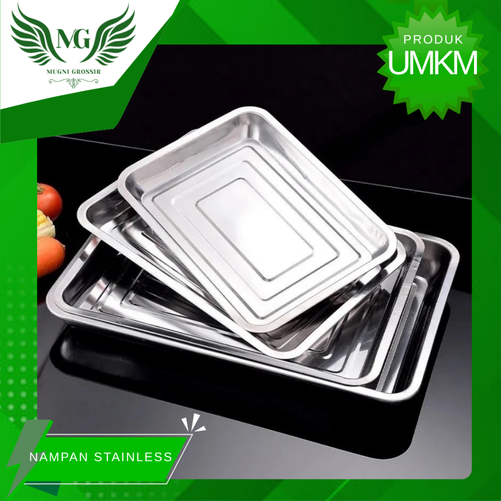 BARU Nampan Stainless Baki Serbaguna / Nampan Stainless Anti Karat / Baki Stainless