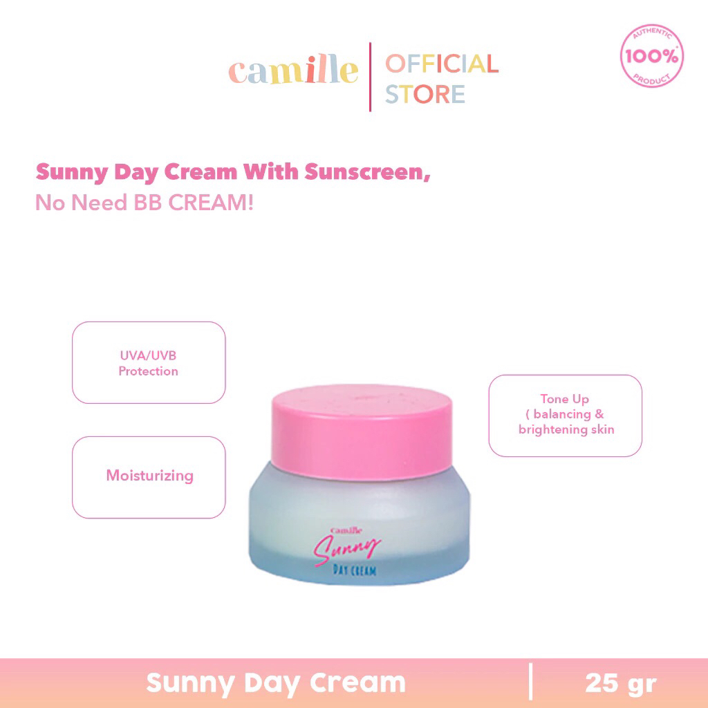 DAY CREAM CAMILLE CREAM SIANG Sunny Day Cream With Sunscreen Camille - Mencerahkan Kulit