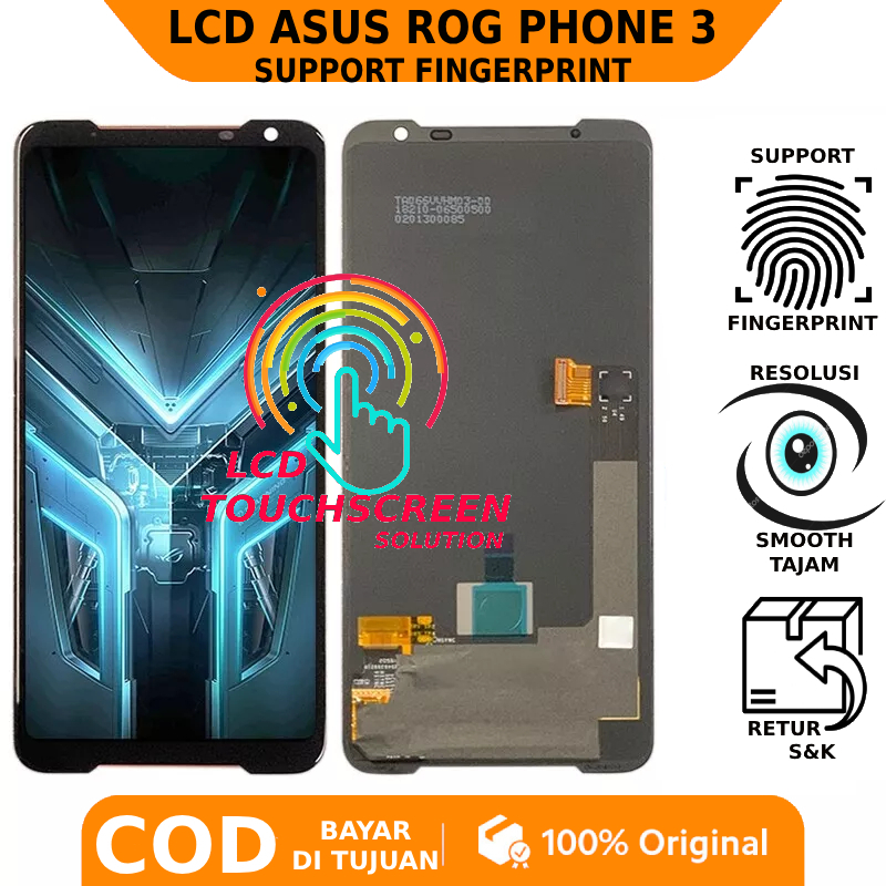 LCD TOUCHSCREEN ASUS ROG PHONE 3 ORIGINAL SUPPORT FINGERPRINT GARANSI