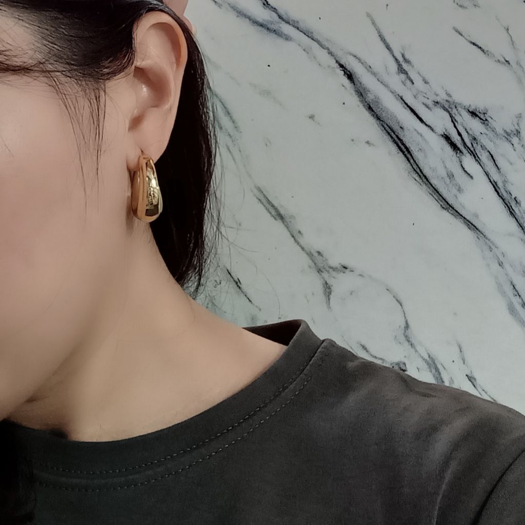 Anting hijab tusuk kekinian/Anting hijab setengah bulat/Anting fashion kekinian
