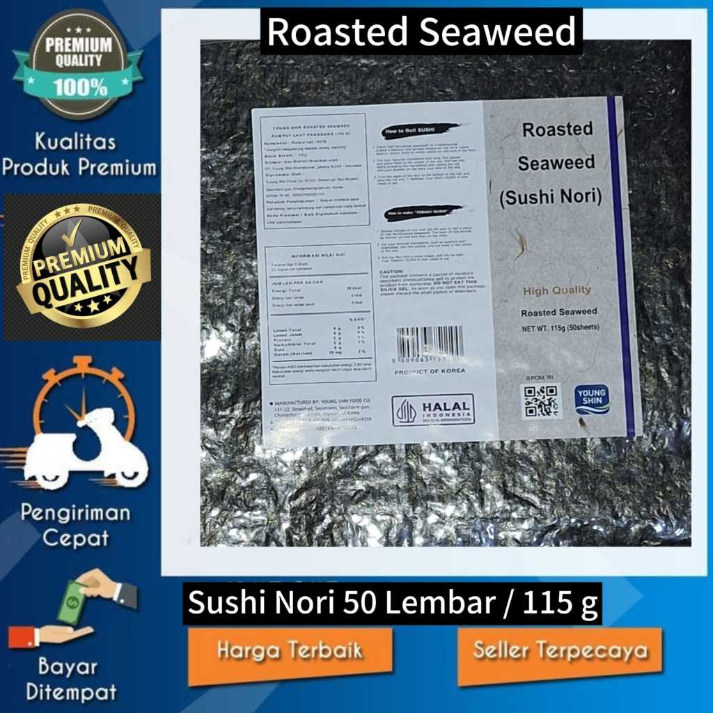 

YOUNG SHIN Sushi Nori Kimbab/ Sushi Nori/ Rumput Laut Lembar 50 L 115 gram