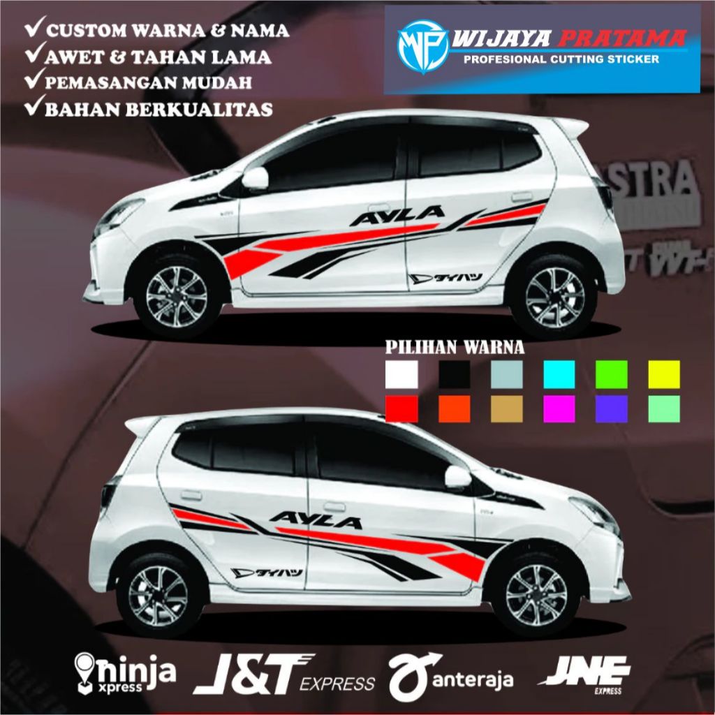 STICKER STIKER MOBIL AYLA LIST BODY SAMPING DAIHATSU AYLA