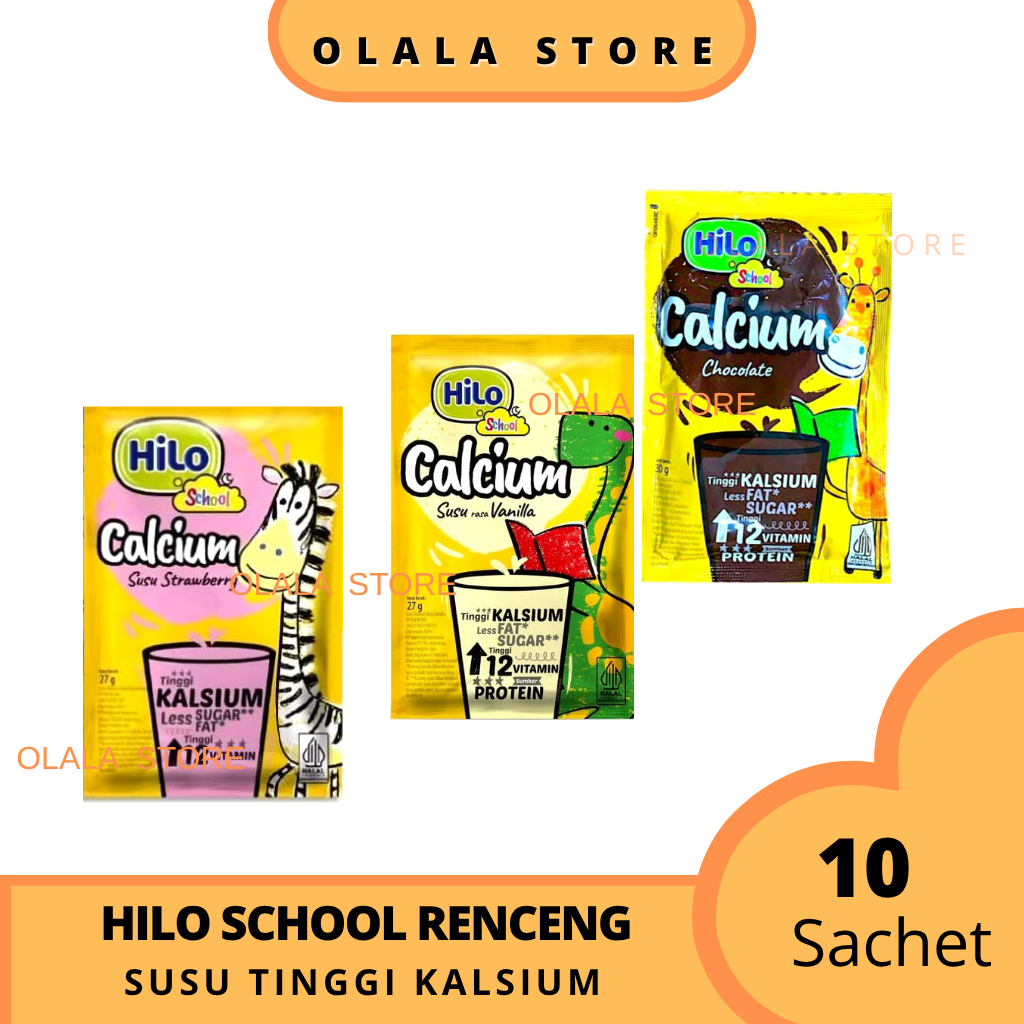 

Hilo School Renceng Sachet Isi 10 sachet / Susu Tinggi Kalsium untuk Anak-anak Usia 5-12 Tahun / Susu Hilo School