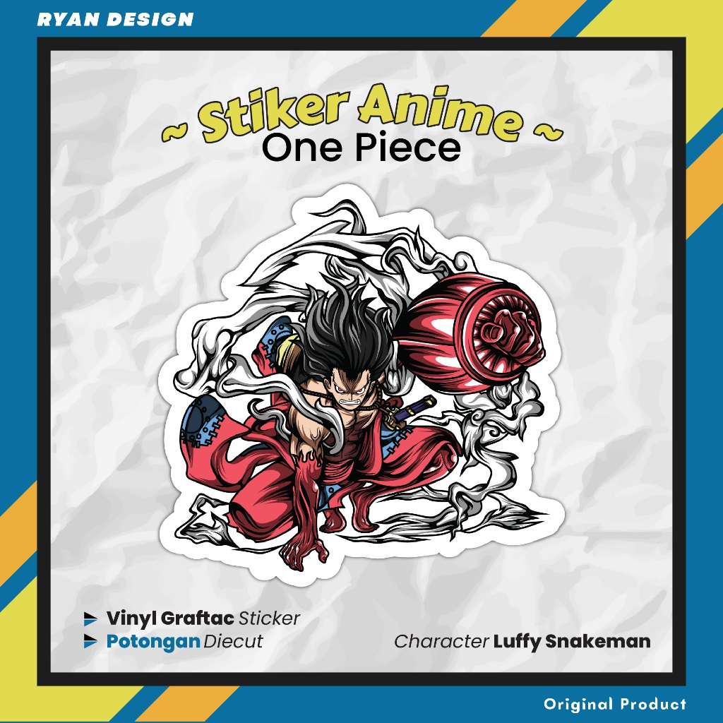 

Sticker Anime One Piece Luffy Snakeman Stiker Laptop Case Hp Ukuran 5 Cm