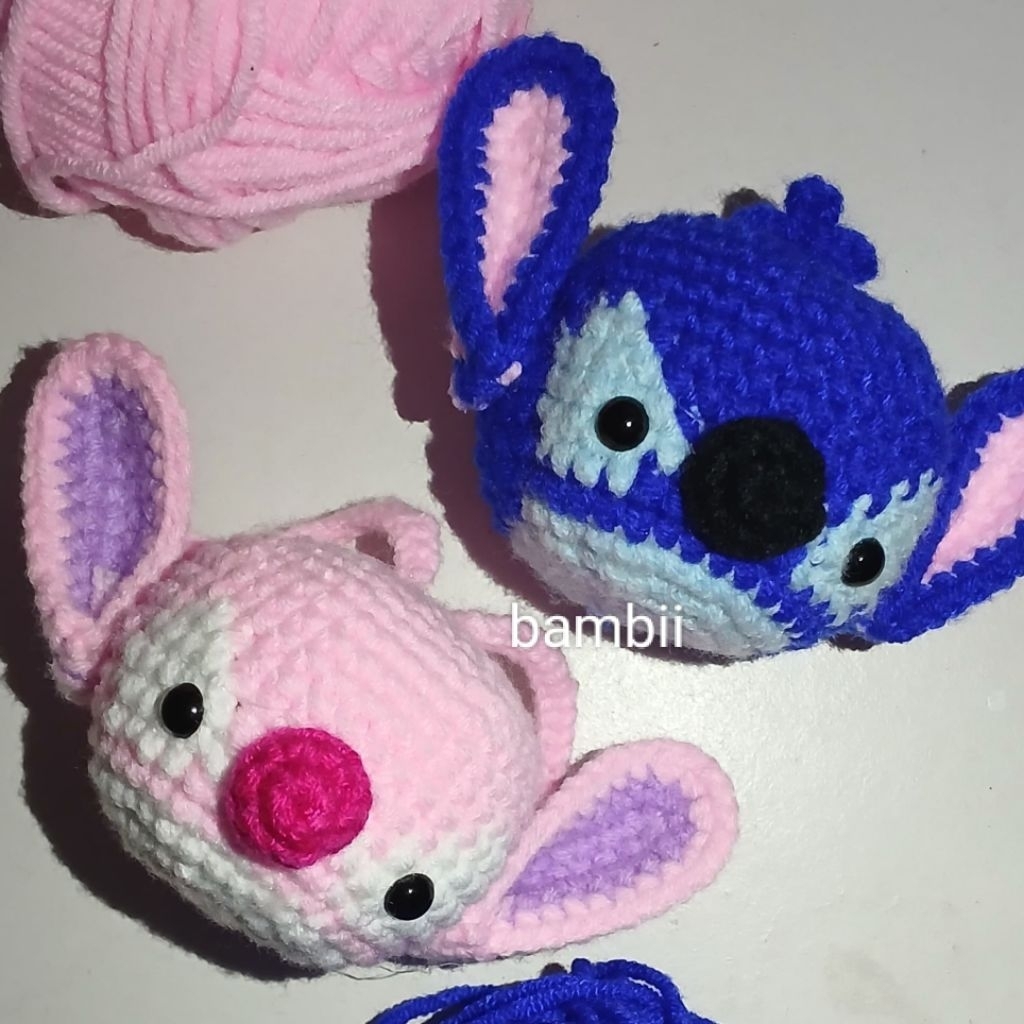 boneka rajut Stitch| boneka Stitch| Gantungan kunci rajut