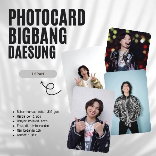 [1PCS] PHOTOCARD BIGBANG DAESUNG | PHOTOCARD KPOP || PHOTOCARD DRAKOR | PHOTOCARD DRACIN