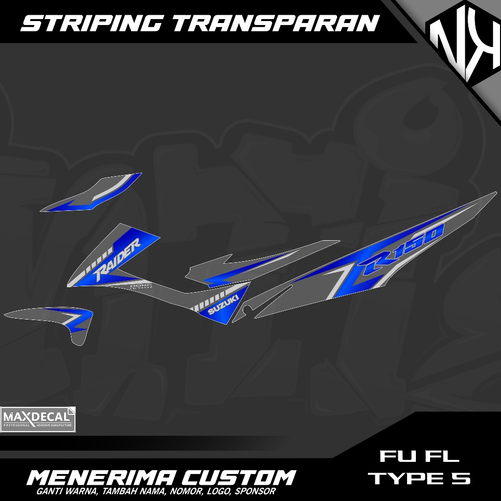 Striping Variasi Transparan Satria Fu FL type S Stiker Motif Keren Fu FL type S