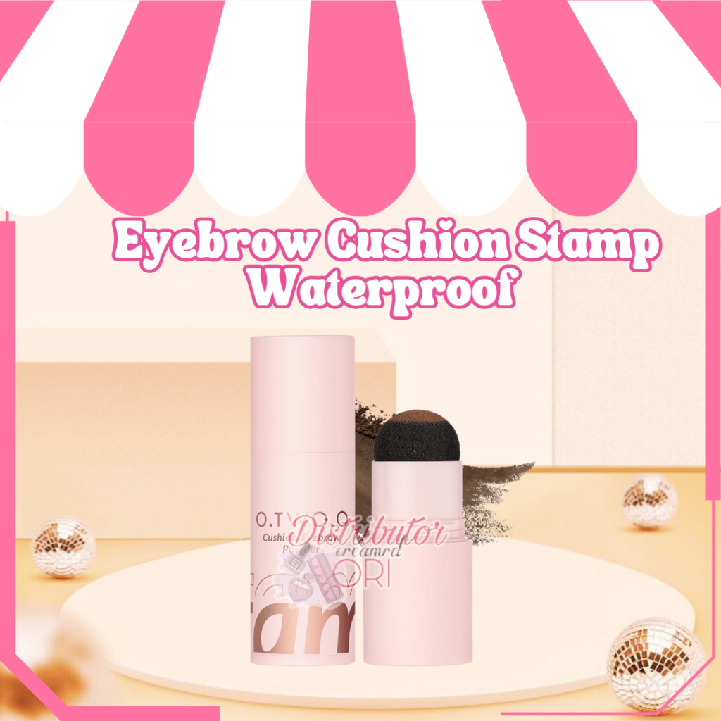 O.TWO.O Eyebrow Cushion Stamp Waterproof 1-Step Brow Stamp Long Lasting Eyes Makeup With Spoolie Bru