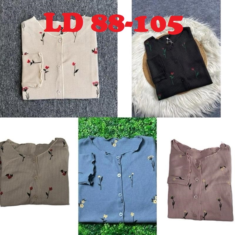 Cardigan Bunga Fashion Rajut Knit / Cardigan Outer / Cardigan Rajut Crop Wafer /  Cardigan Korean St