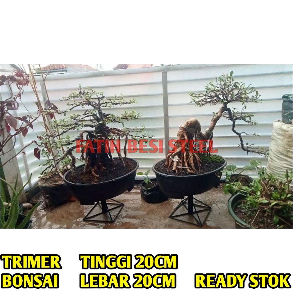 TRIMER bonsai kaki kotak kokoh / meja display besi baja /meja putar