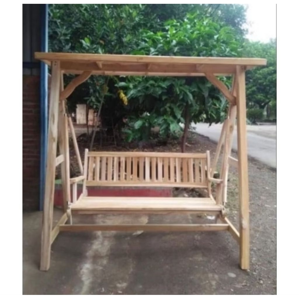 Ayunan Teras Kayu Jati Ayunan Gantung Kayu Jati