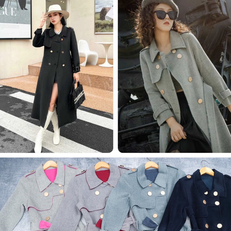 KODE K79P Long Coat Korea Premium Wanita Wol Import