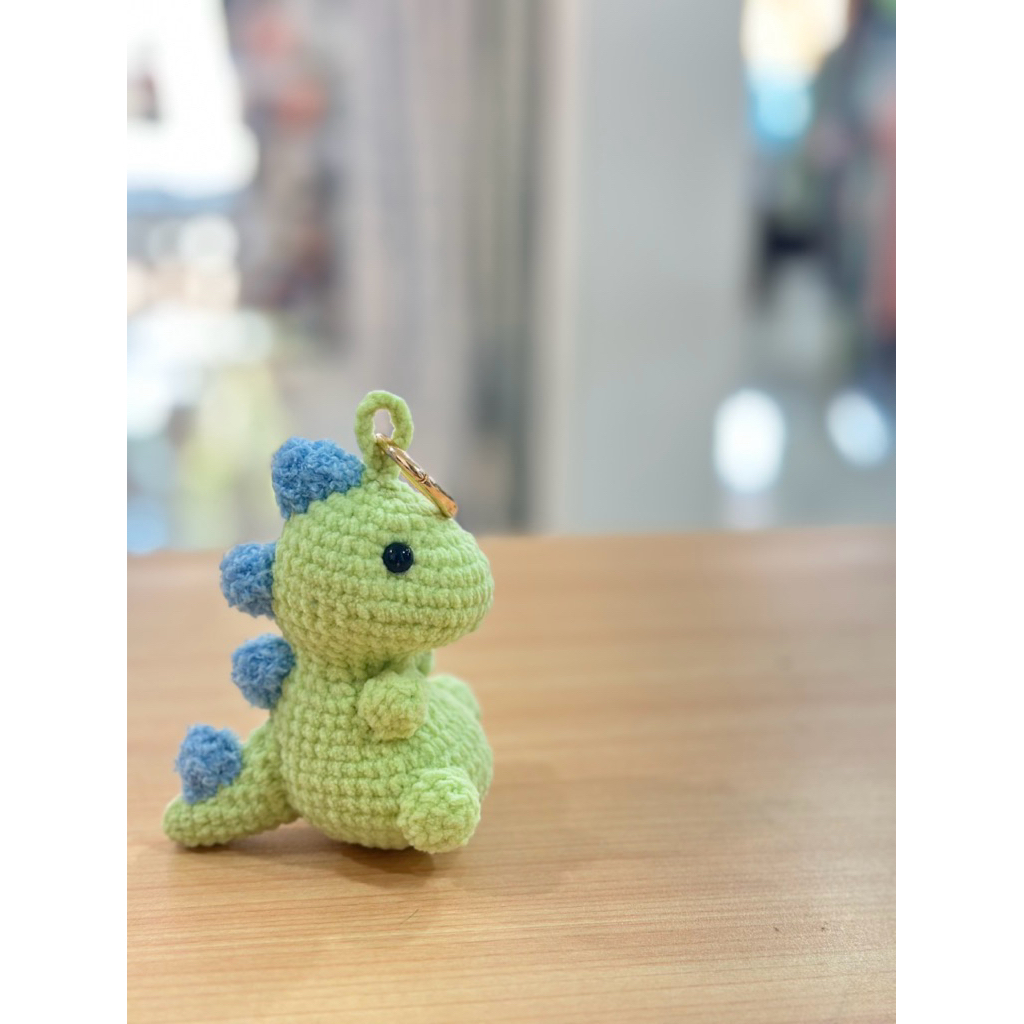 gantungan kunci dino boneka rajut dino dinosaurus boneka amigurumi crochet dino