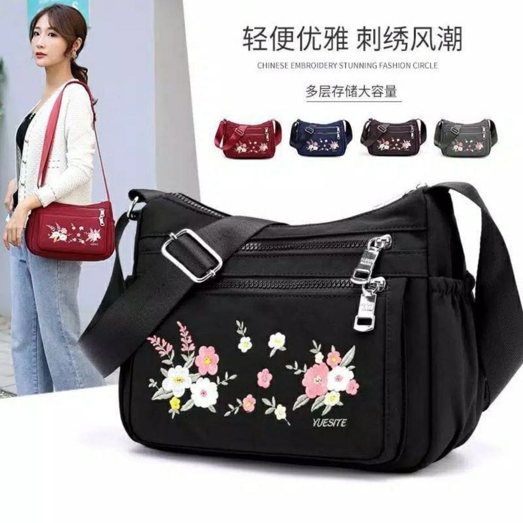 tas selempang wanita chibao Korea model bunga cantik