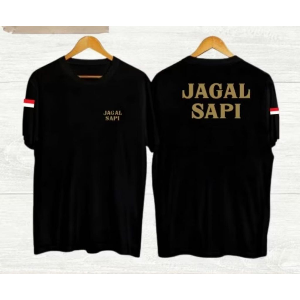 KAOS JAGAL SAPI SIMPEL TULISAN GOLD
