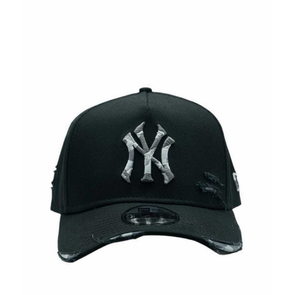Topi New Era Original A Frame Cotton Damage Black Camo