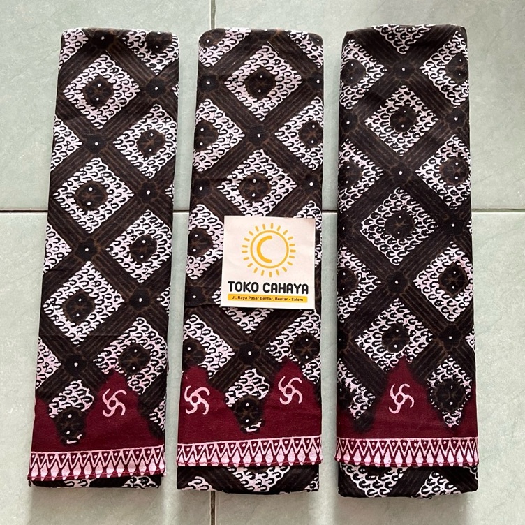 KODE O42I Batik printing motif sidomukti ukel tumpal merah khas salem brebes