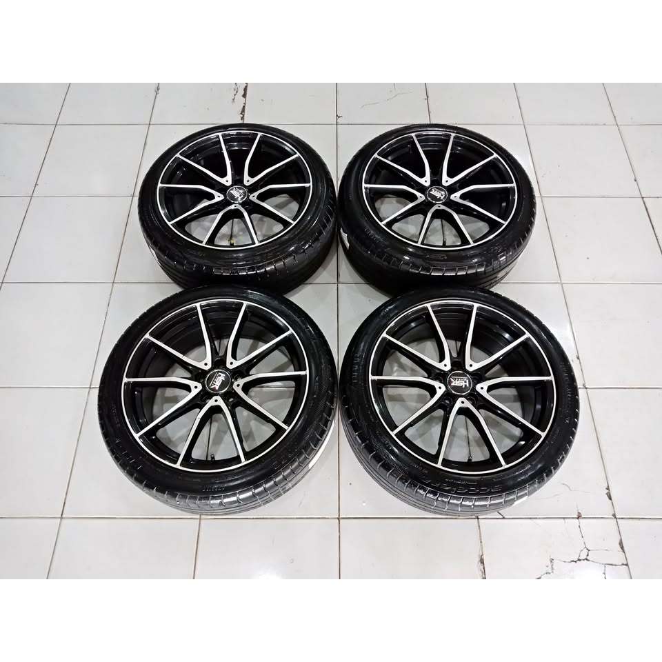 VELG MOBIL RACING ROSTOCK RING 19 LEBAR 8,5 PCD 5X112 + BAN PHI 235 45 R19 INNOVA RUSH TERIOS JUKE