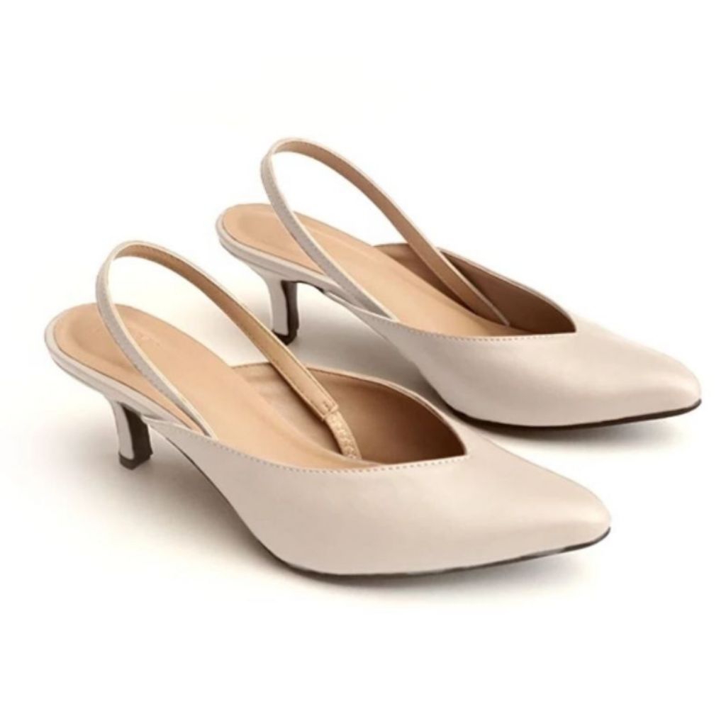 Nm 002 Sendal/Sepatu Heels Hak 5cm Tali Karet Belakang