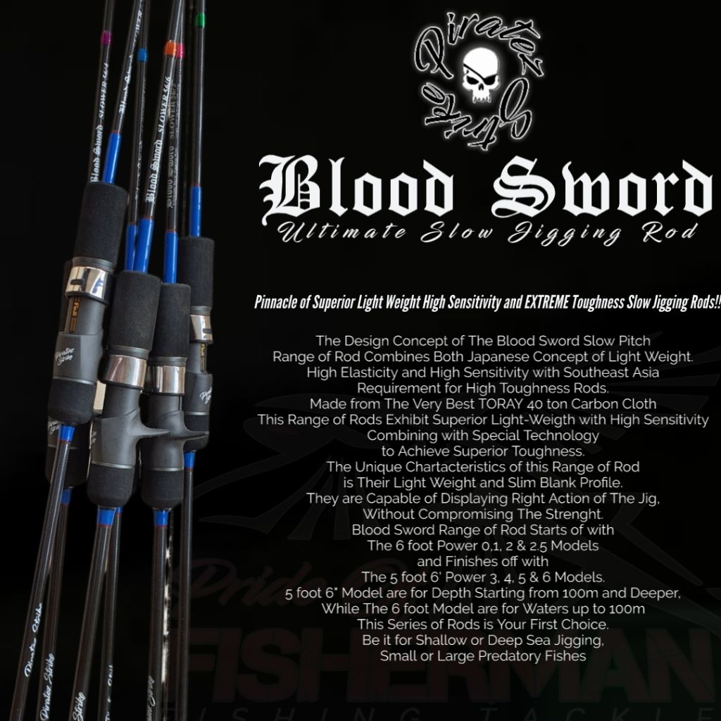 ROD JIGGING OH PIRATEZ STRIKE BLOOD SWORD 56/6 56/5 56/4 56/3 60/25 60/2 60/1 60/0