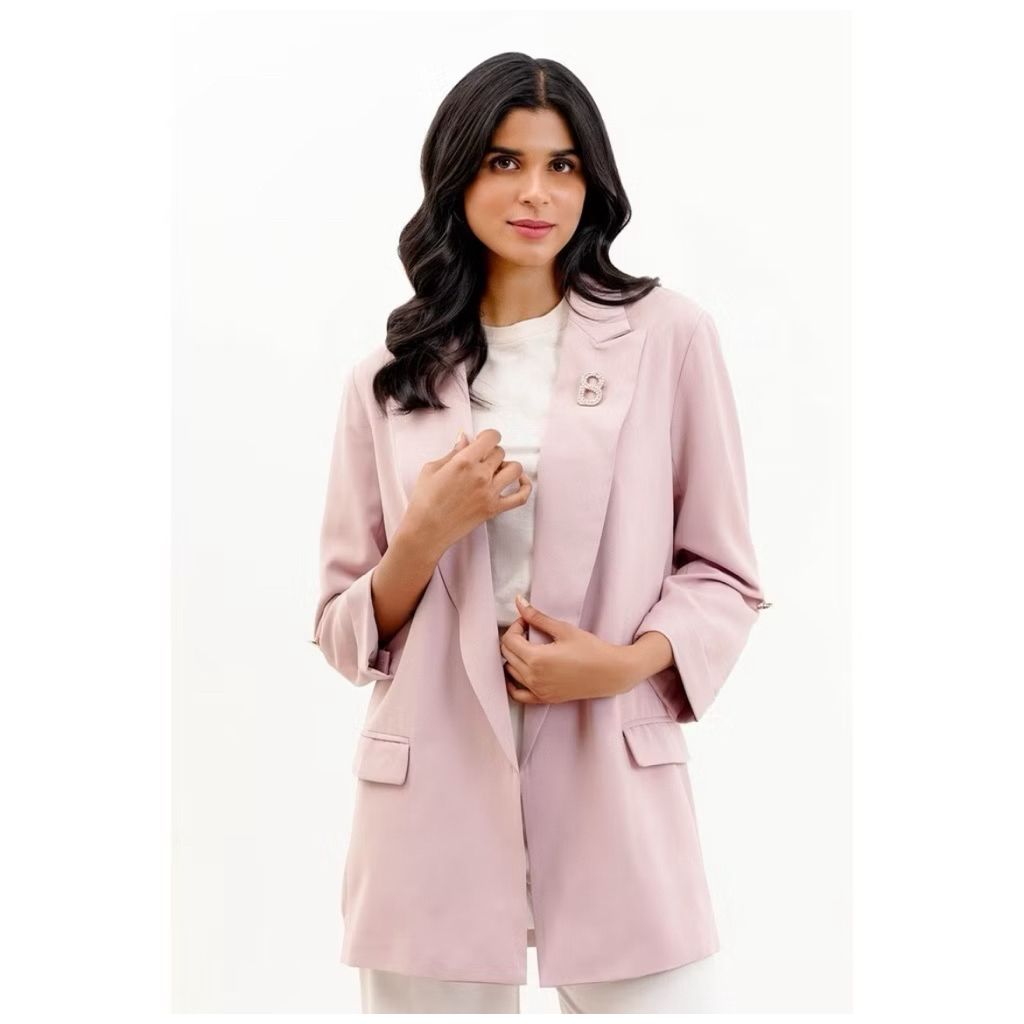 Benang Jarum Buttonscarves Essie Blazer Tearose Pink