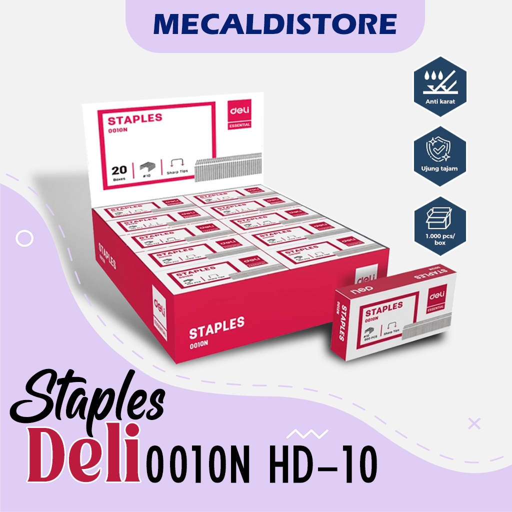 

ISI STAPLES DELI 0010N HD-10 GROSIR (1 BOX) ISI STAPLES NO 10