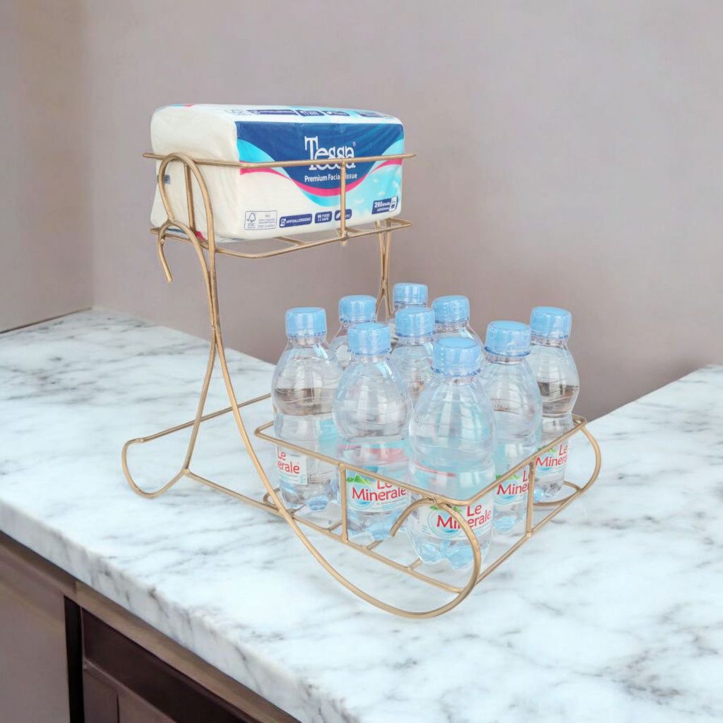 Rak Aqua Botol Minuman Dan Tisu Minimalis