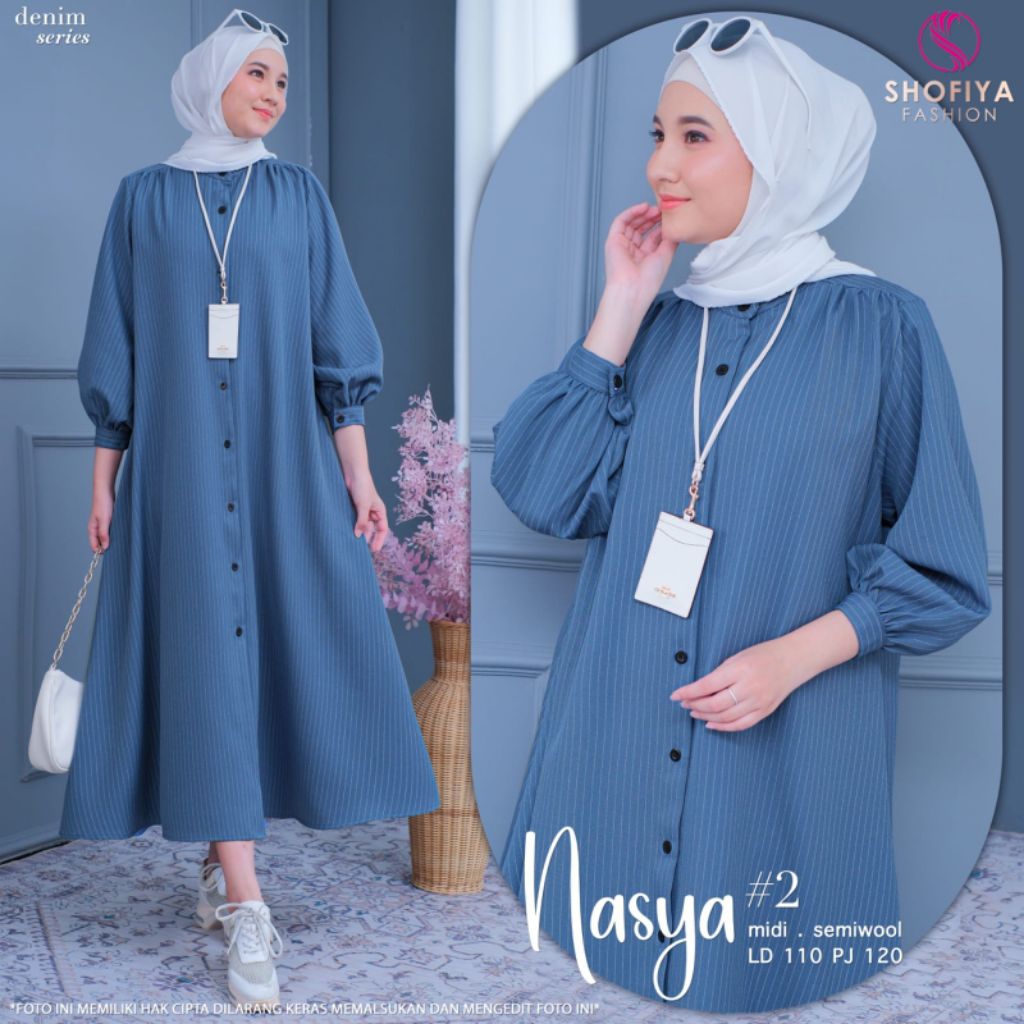 (NEW)GAMIS MIDI DRESS  FASHION//GAMIS NASYA - NAFAH BY SHOFIYA FASHION