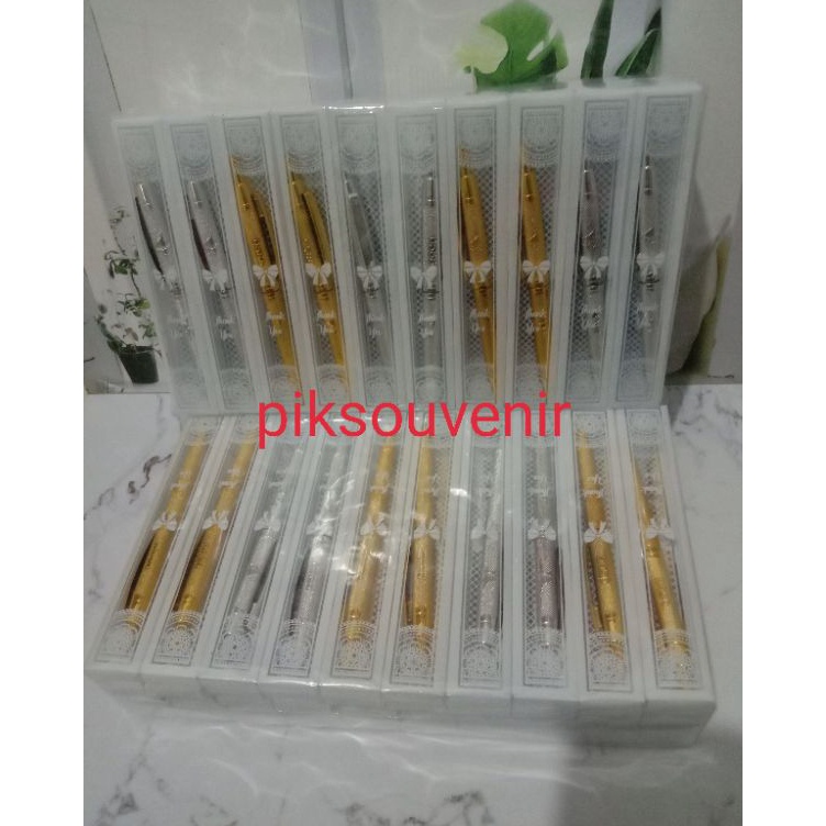 

KODE Q8Q Isi 1 Pcs Souvenir Pulpen Emas Perak Kemas Mika Pulpen Gold dan Silver Pen Gold Silver