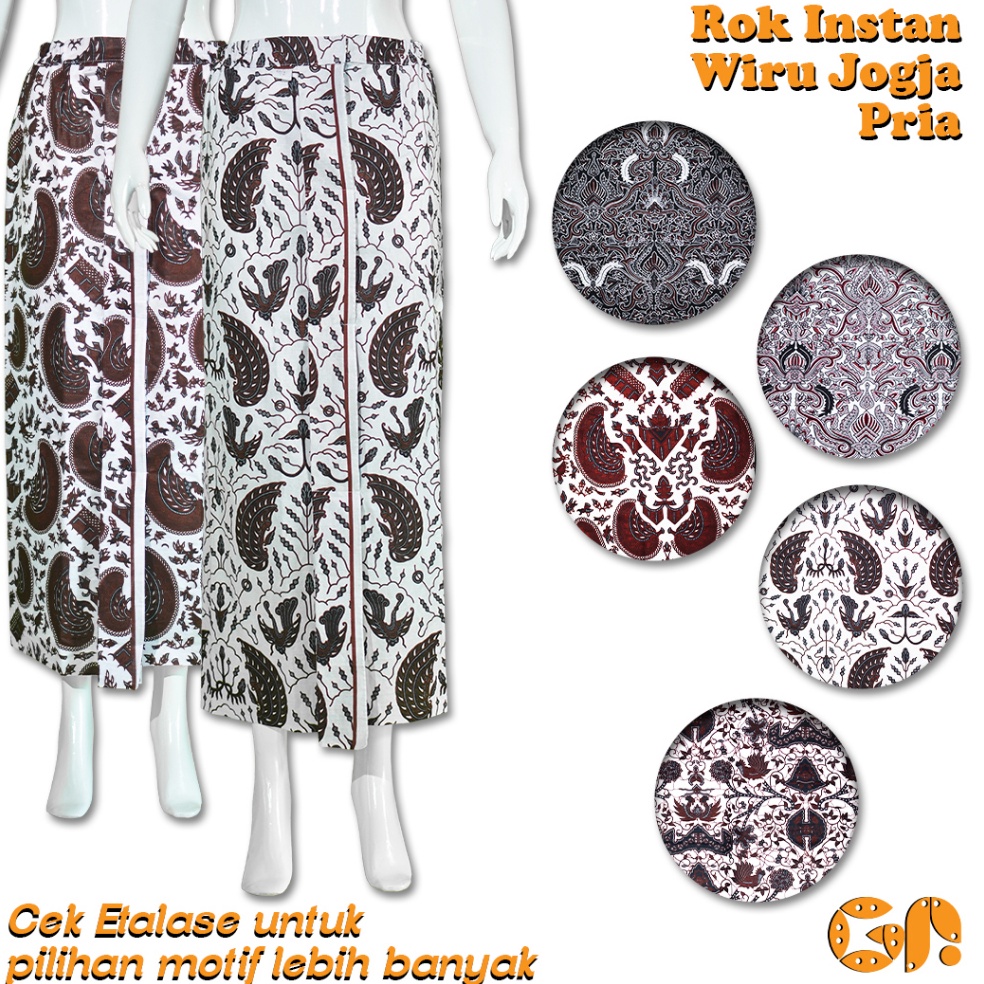 KODE G58I Rok Jarik Wiru Jogja Pria Dewasa Rok Instan Pakaian Adat Jawa Batik Motif Kembang