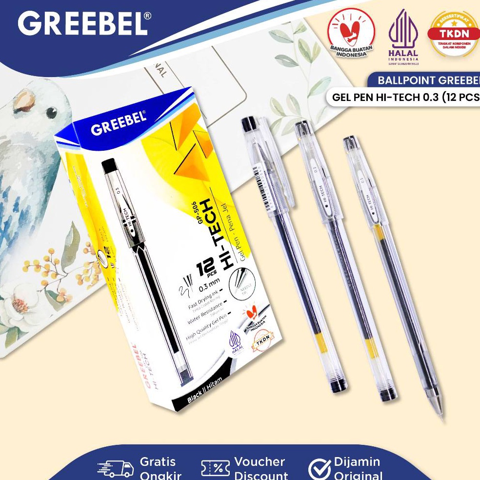 

KODE N98R GREEBEL PULPEN GEL GEL PEN GP56 HITECH 3 12PCSSET Ballpen Gel Ballpoint Bolpen Bolpoin Pena Gel