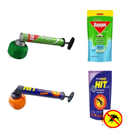 Baygon Pompa & Hit Pompa Liquid Cair Refill 175 ml/Semprotan Nyamuk + refil 175 mL