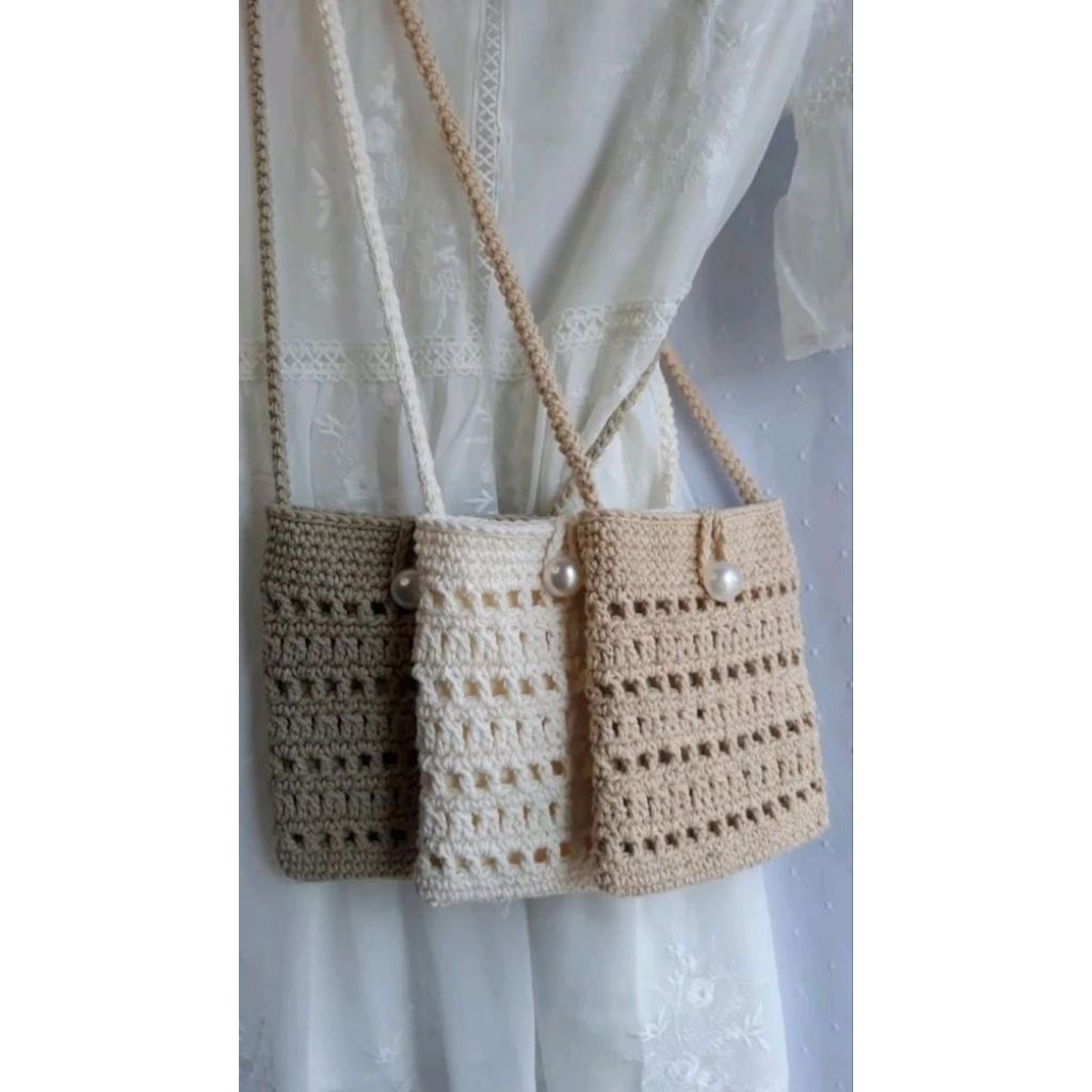 tas rajut hp mutiara cantik