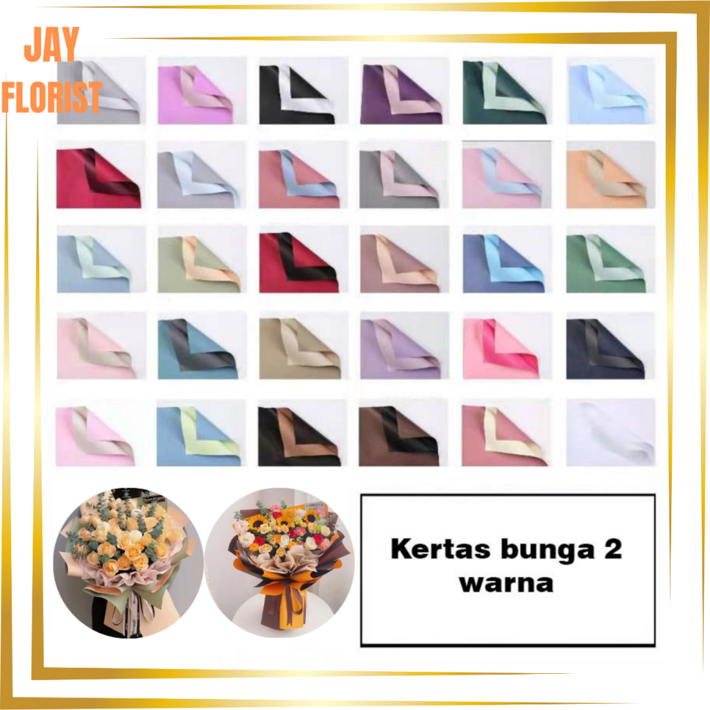 

KB6001 Kertas Buket Bunga Dua Warna Pastel Polos Flower Wrapping Paper Two Color Cellophane