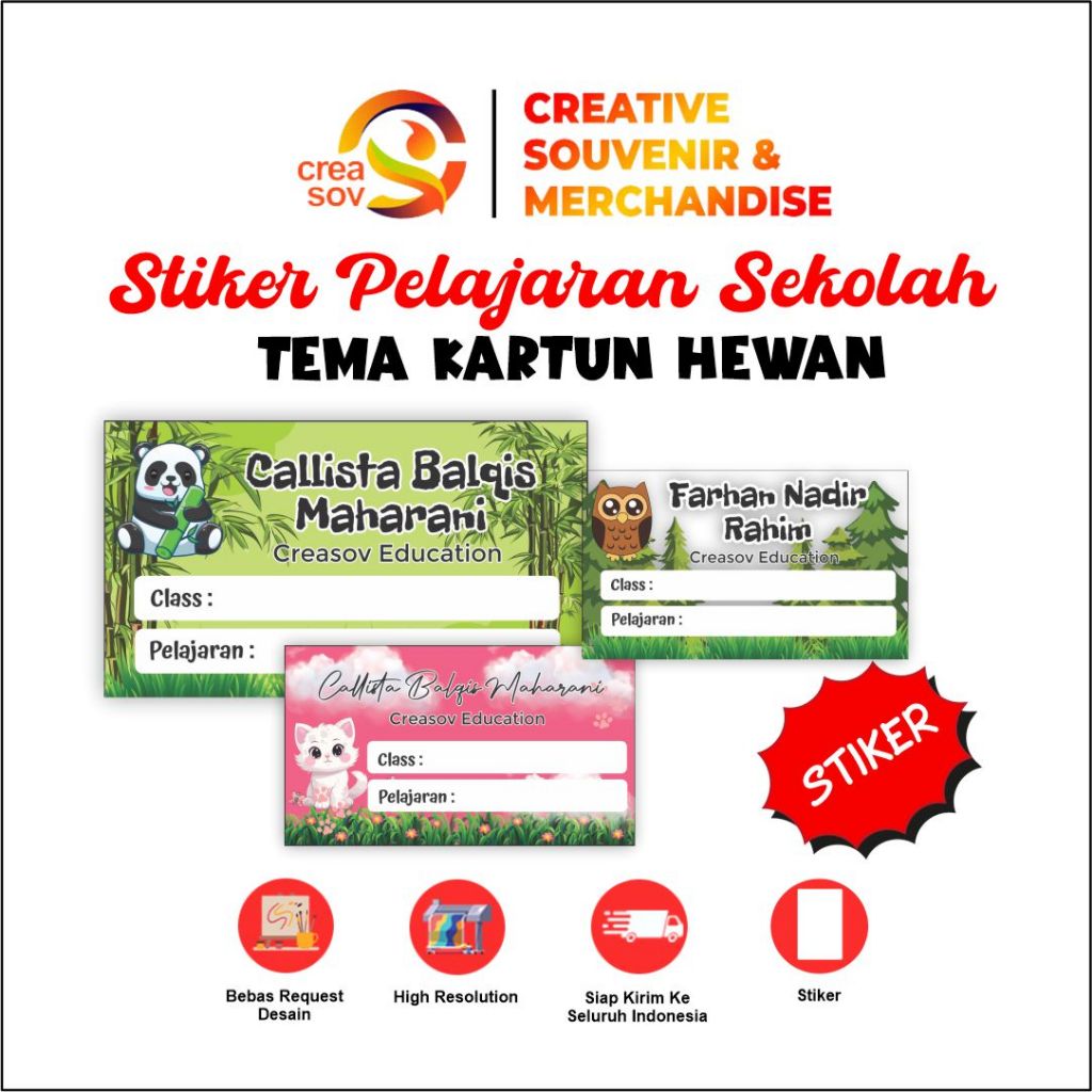 

Creasov – Stiker Label Nama Buku Tulis Label Sticker Mata Pelajaran Buku Tulis Sekolah Anak Murah