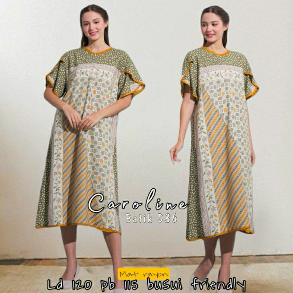 ( SEMERBAK BATIK ORI ) sekdres daster payung CAROLINE homedres kekinian daster terbaru daster busui 
