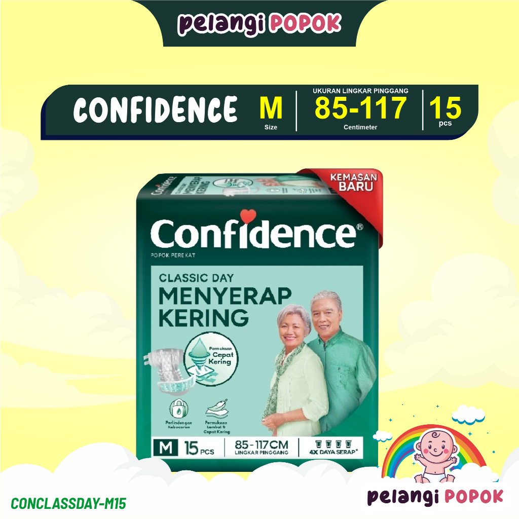 CONFIDENCE Classic Day Menyerap Kering M15 / Pampers Confidence Dewasa